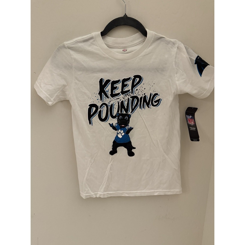Carolina Panthers Keep Pounding T-Shirt Youth Size S NEW W/ TAGS - Picture 1 of 2